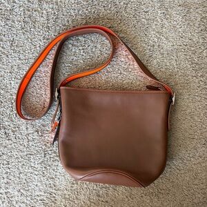 COACH C.O.A.C.H. Duffel Shoulder Bag in Calf Leather Glo Orange